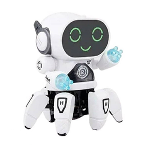 ربات کنترلی شش پا موزیکال و رقصنده سفید Dancing ROBOT on remote control RC music light white -اسباب بازی